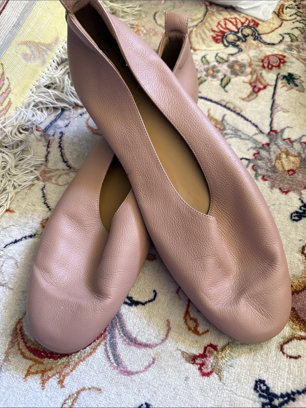 Women’s Pink Leather Ballet Flats